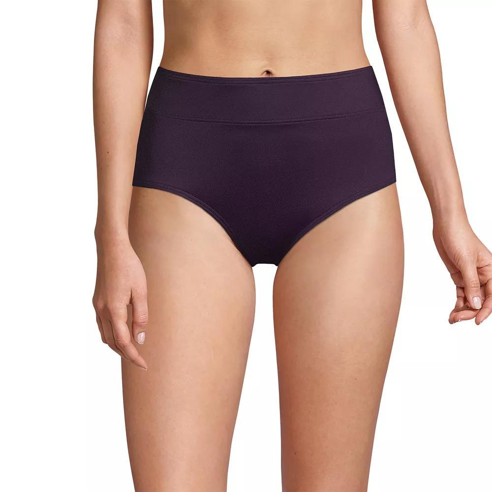 Women's Lands' End Retro Tummy Slimmer High-Waist Bikini Bottoms,  Product Image