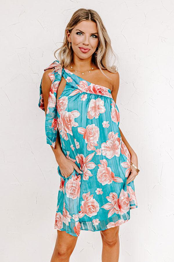 Be Mine Forever Floral Dress in Turquoise Product Image