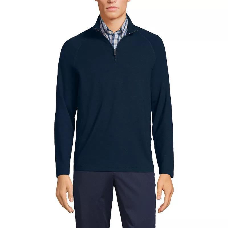 Big & Tall Lands' End Long Sleeve French Terry Quarter Zip Sweatshirt, Men's,  Product Image