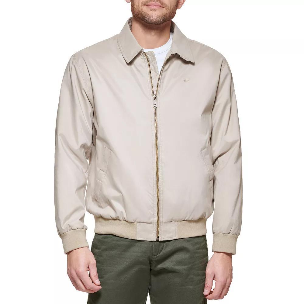 Mens Dockers Micro-Twill Golf Bomber Jacket Red Khaki Product Image