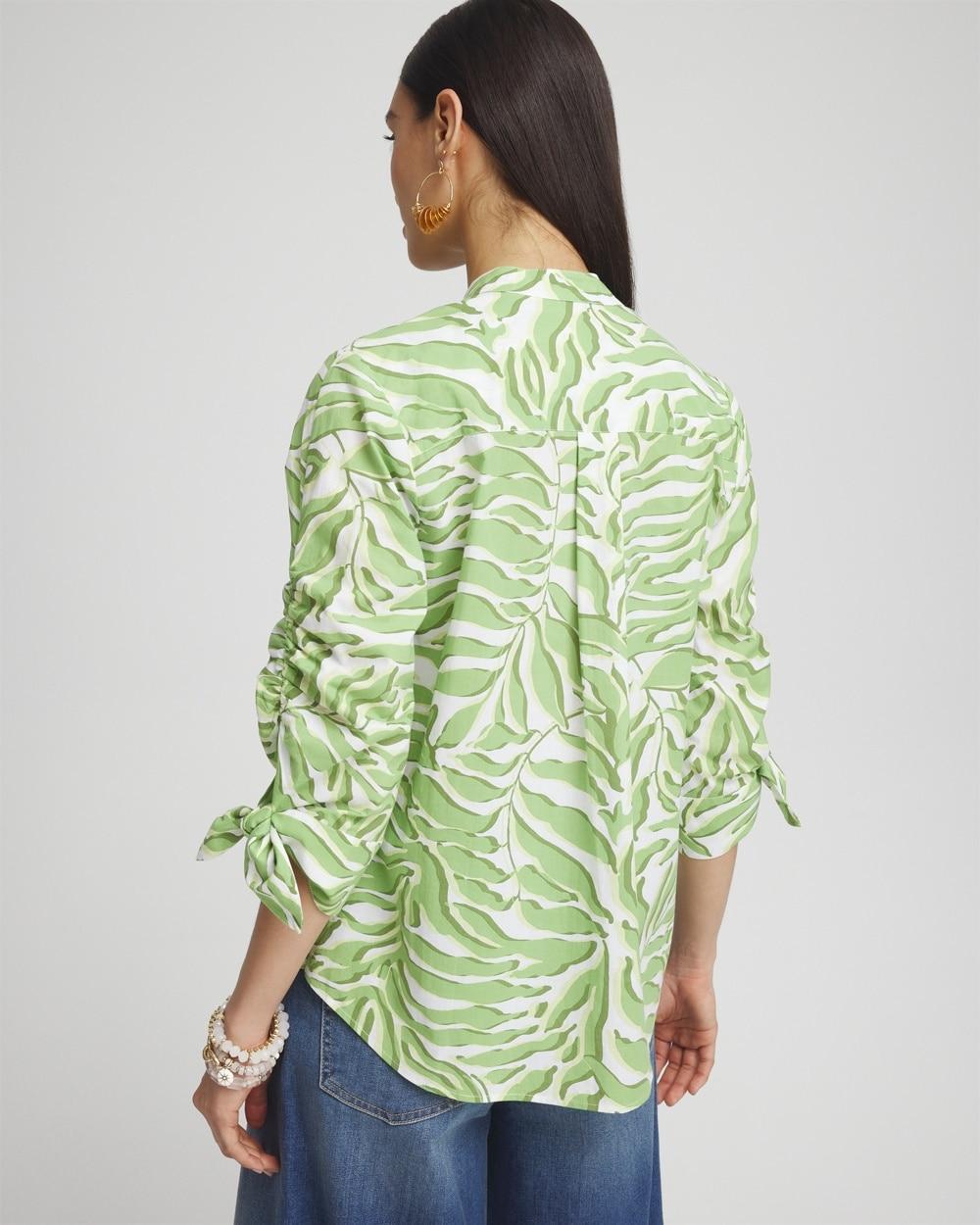 Floral Ruched Sleeve Shirt Product Image