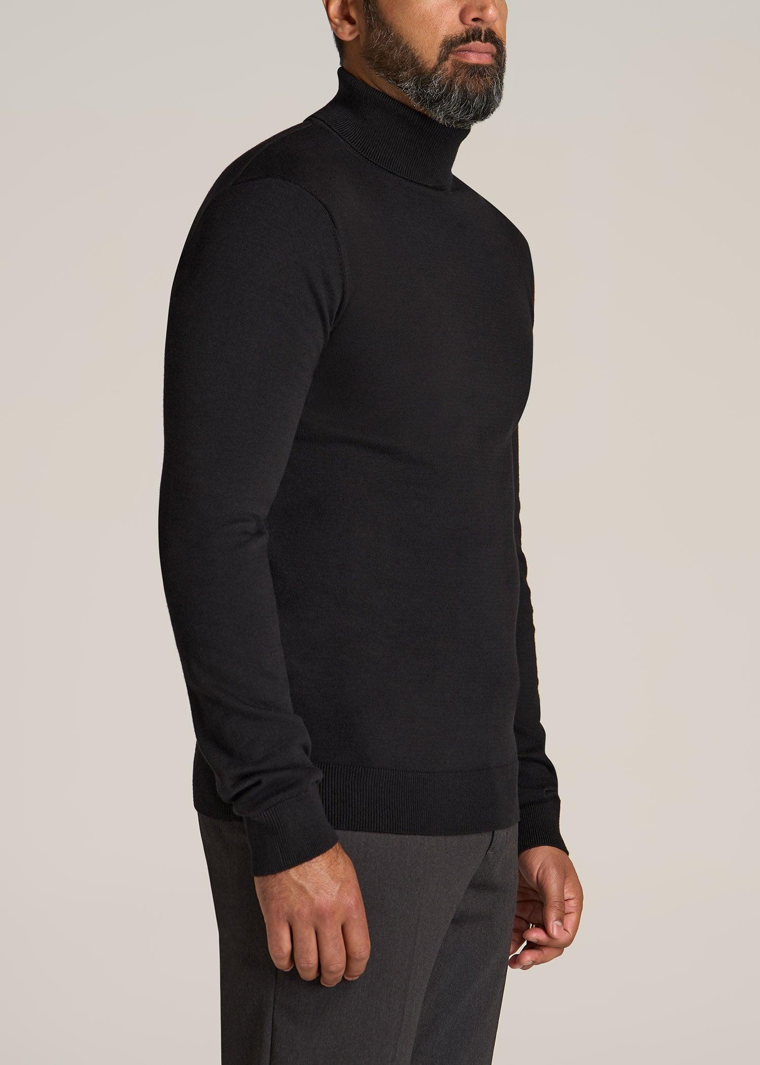 Men's Tall Turtleneck Sweater in Black Product Image