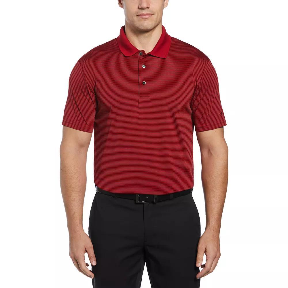 Mens Grand Slam Off Course Championship Striped Golf Polo Red Pepper Product Image