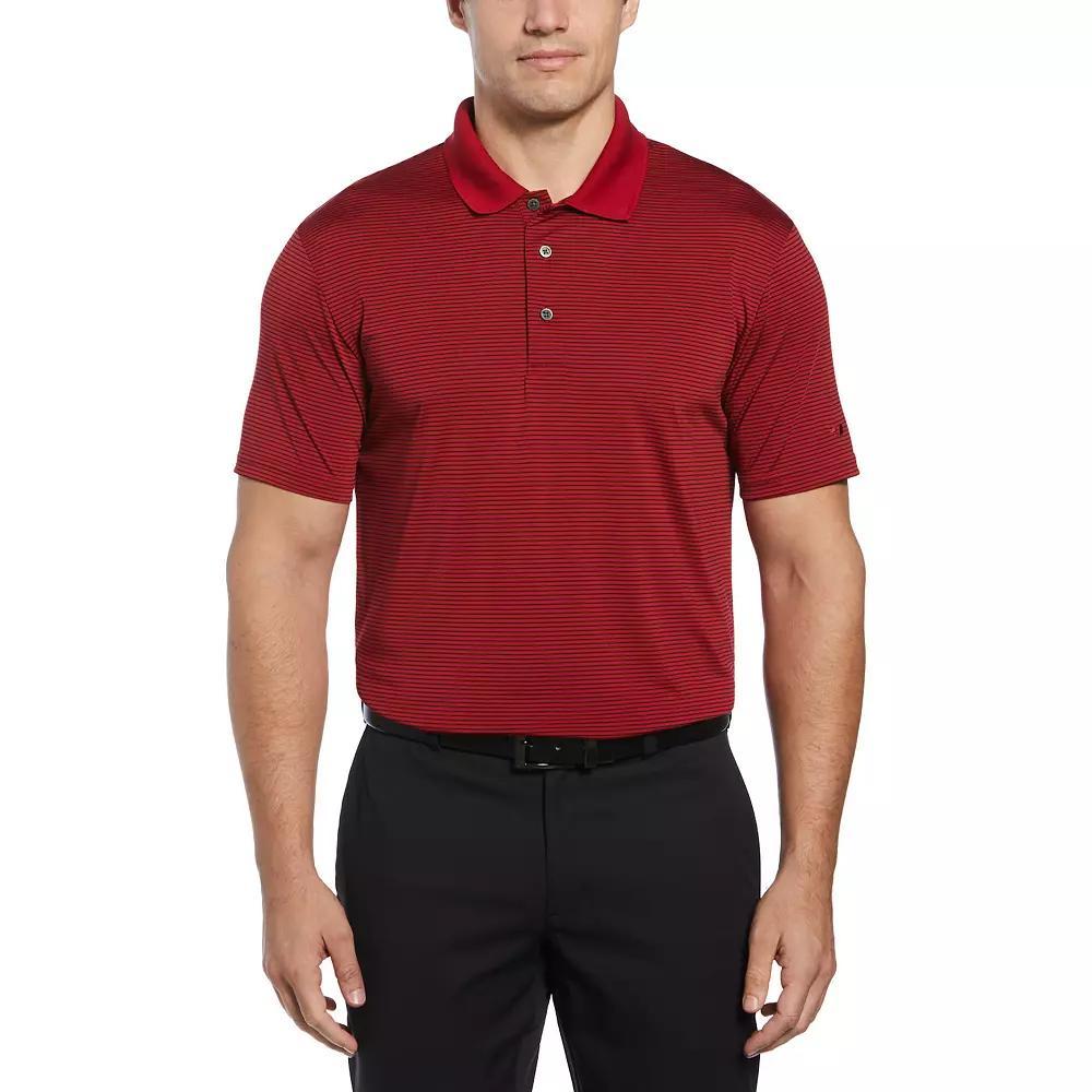 Mens Grand Slam Off Course Championship Striped Golf Polo Red Pepper Product Image