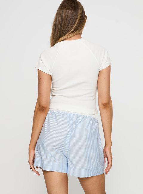 Early Riser Sleep Shorts Blue Stripe Product Image