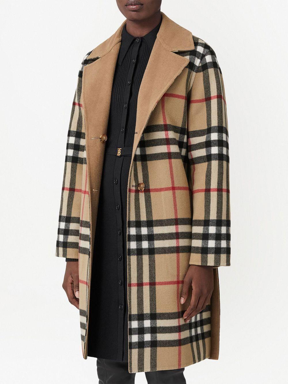 reversible check wool coat Product Image