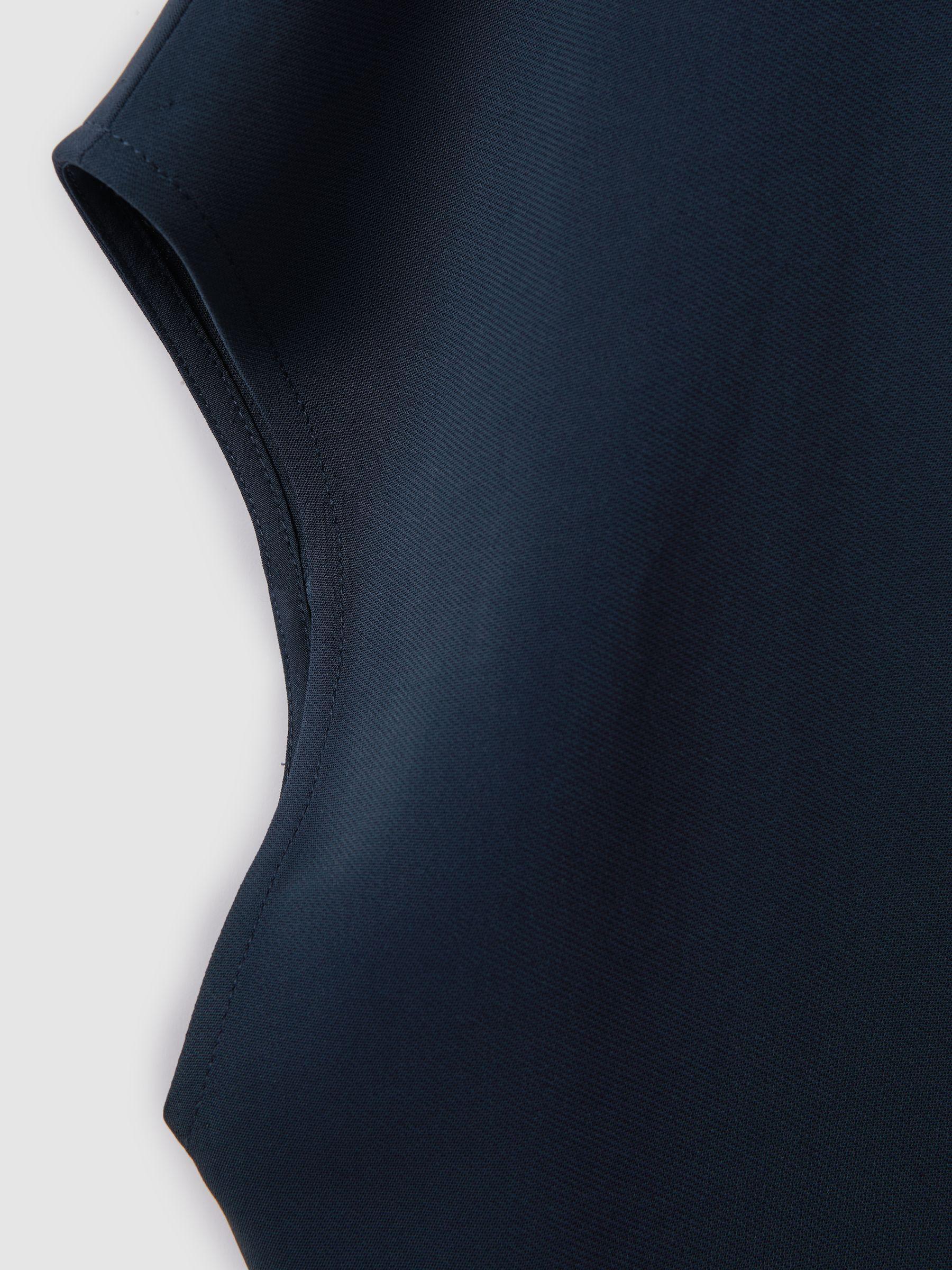 Ruched Bodycon Midi Dress in Navy Product Image