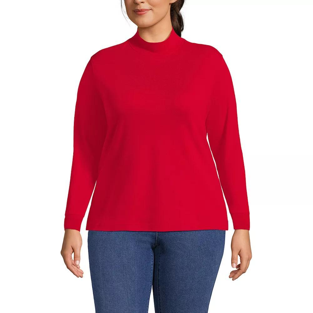 Plus Size Lands' End Relaxed Mockneck Top, Women's, Size: 3XL, Heritage Red Product Image