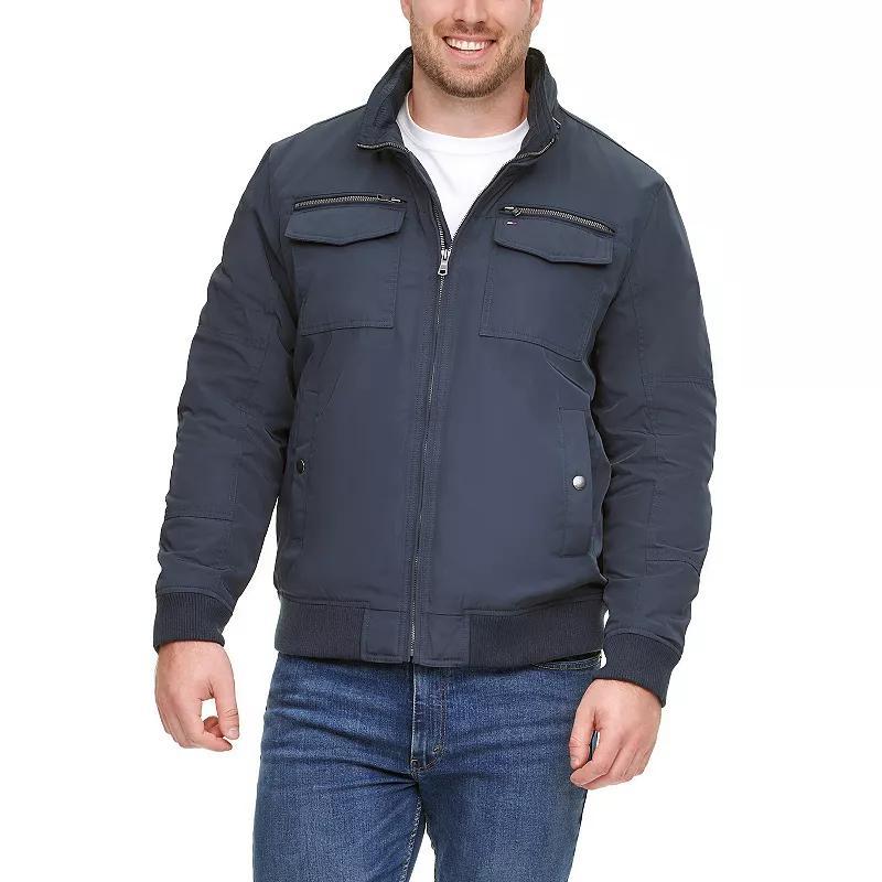 Big & Tall Tommy Hilfiger Midweight Water Resistant Performance Bomber Jacket, Mens Green Product Image