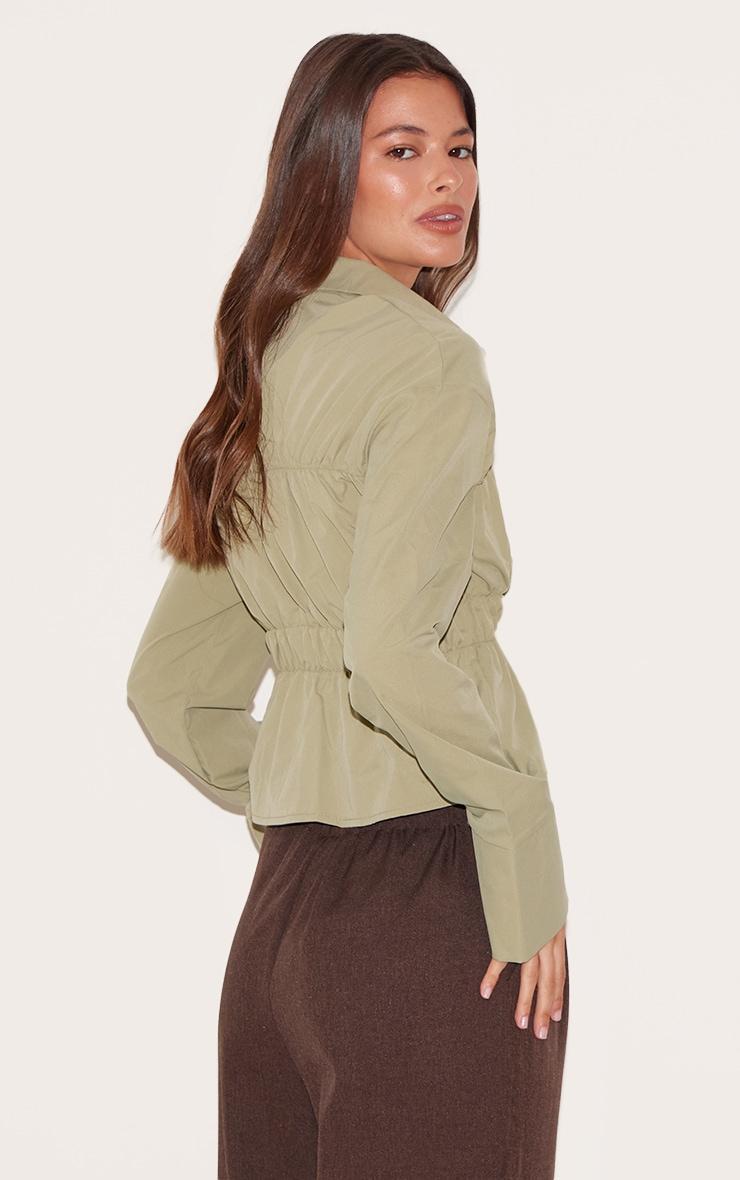 Sage Shirred Shirt Product Image