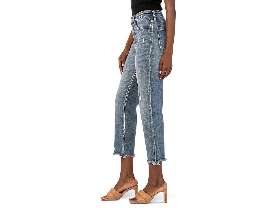 KUT from the Kloth Rachael High-Rise Fab Ab Mom-Fray Hem In Built (Built) Women's Jeans Product Image