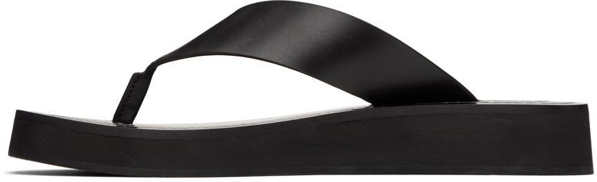 THE ROW Ginza Leather Platform Flip Flops In Black Product Image