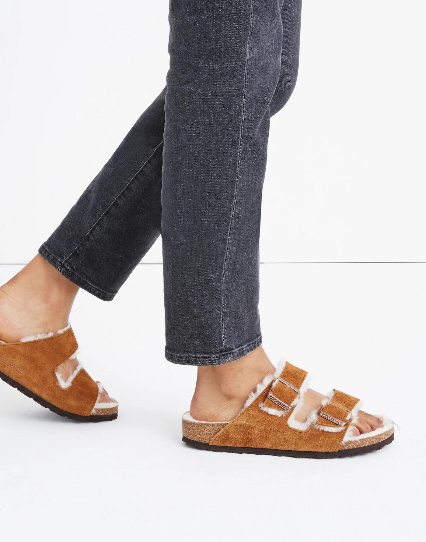 Birkenstock® Suede Arizona Sandals in Shearling Product Image