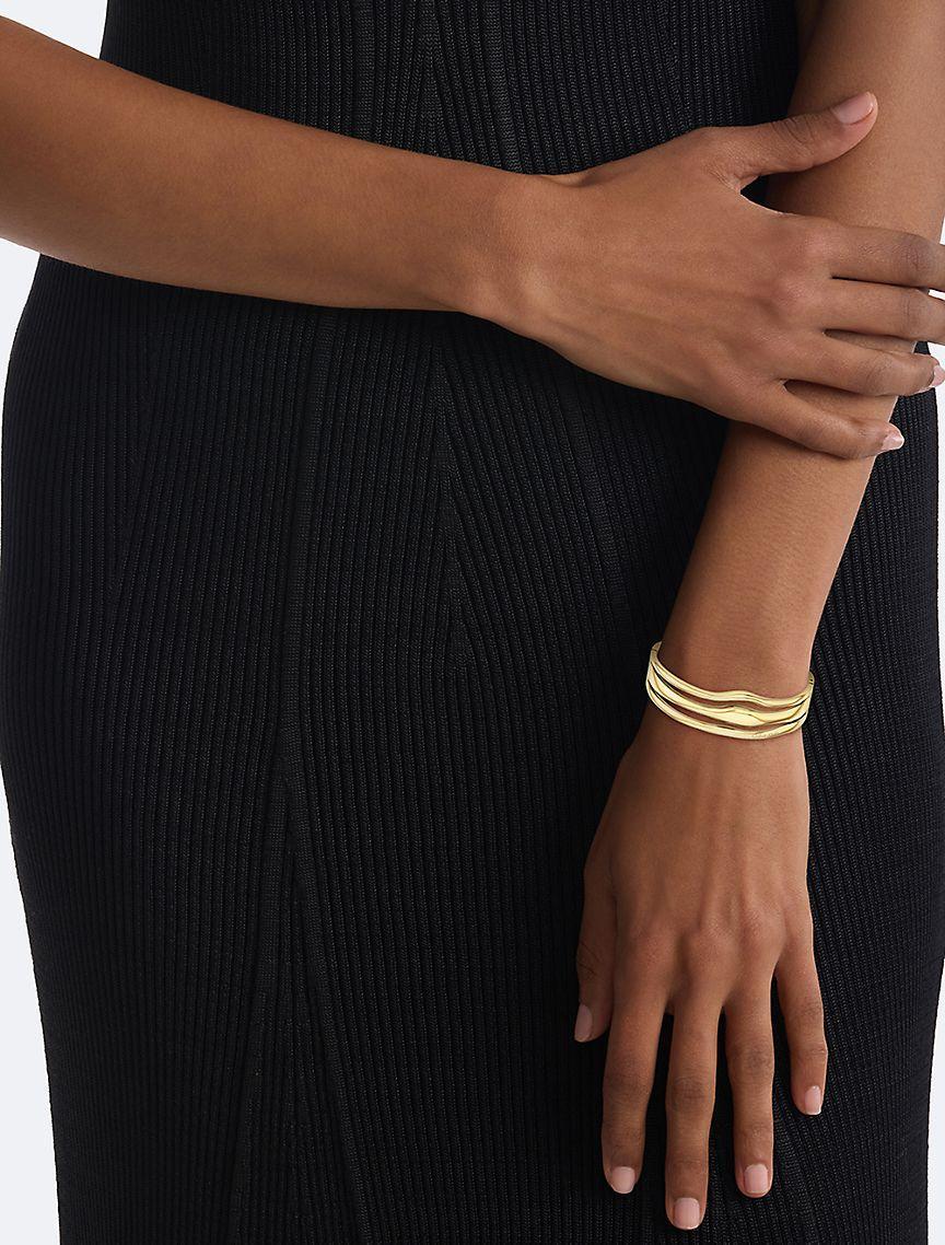 Sculptural Fluid Shape Hinged Bangle Product Image