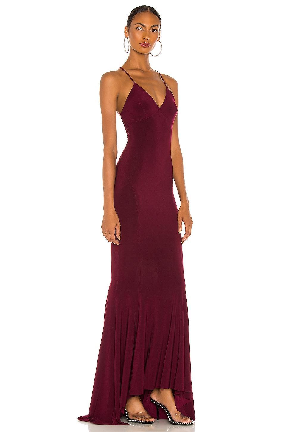 x REVOLVE Low Back Slip Mermaid Fishtail Gown Norma Kamali Product Image