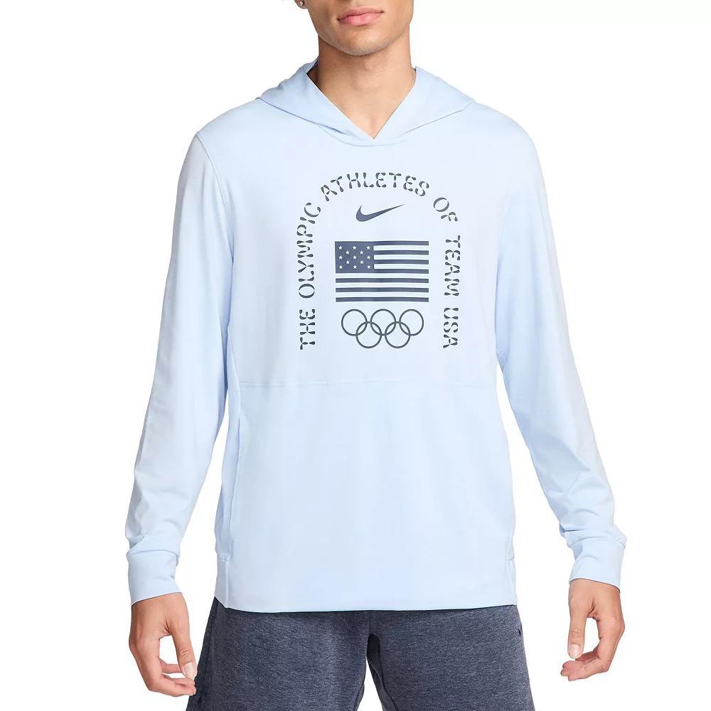 Men's Nike Light Blue Team USA Restore Yoga Long Sleeve Hoodie T-Shirt,  Product Image