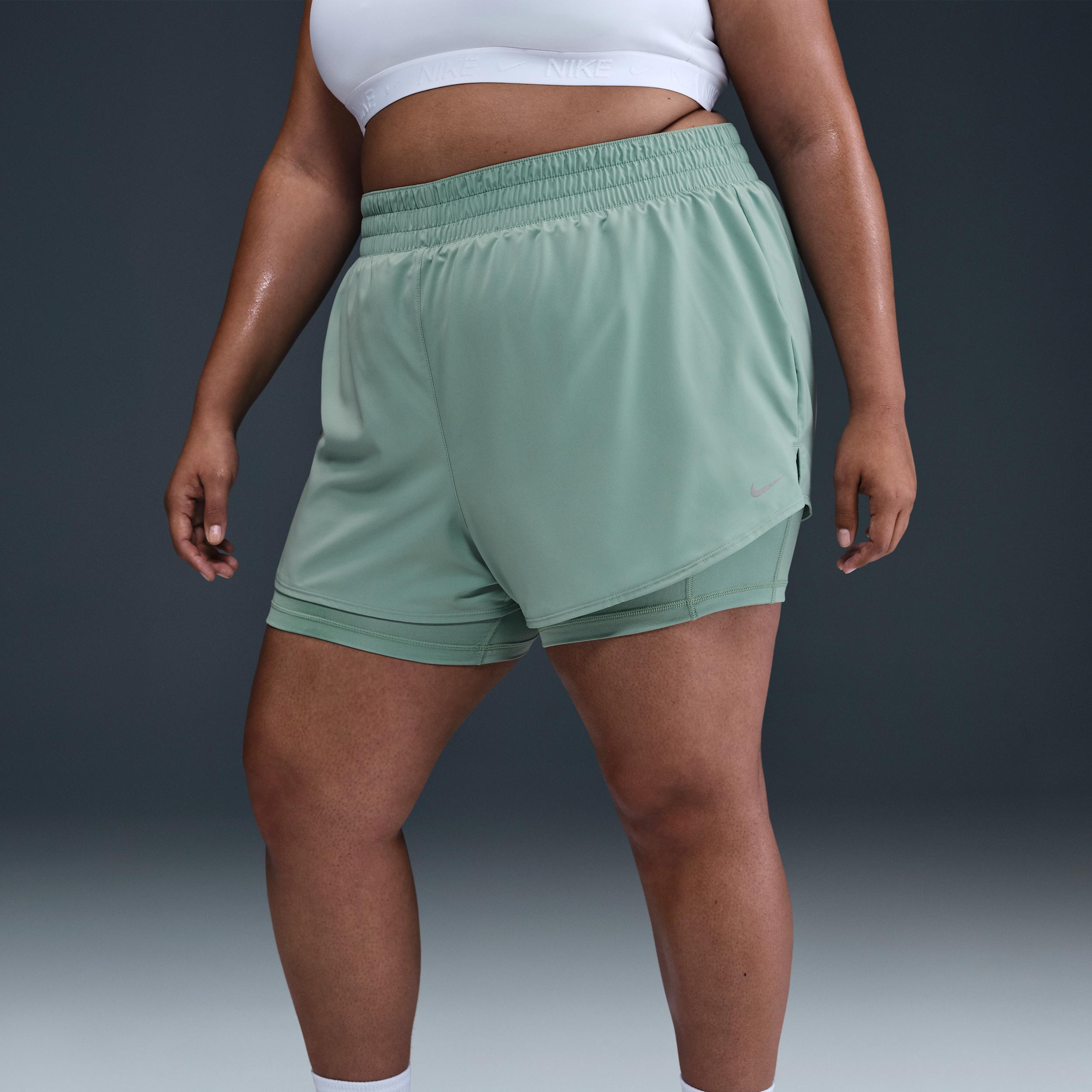 Nike Womens Dri-FIT One High-Waisted 3 2-in-1 Shorts (Plus Size) | FB3222-017 Product Image