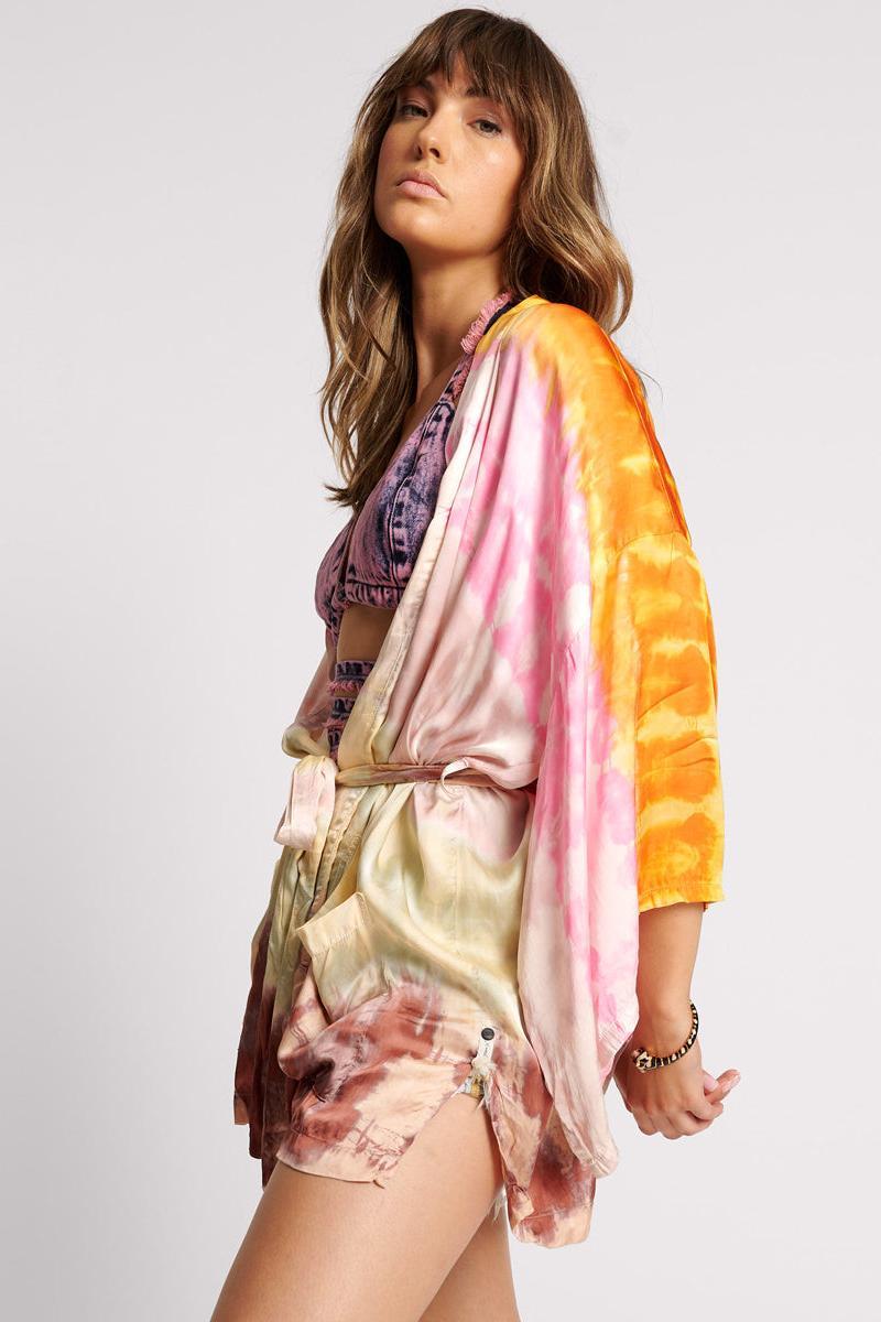 MIRAGE HAND DYED SATIN KIMONO Product Image