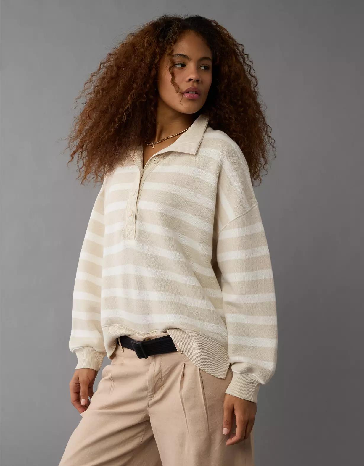 AE Big Hug Henley Sweatshirt Product Image