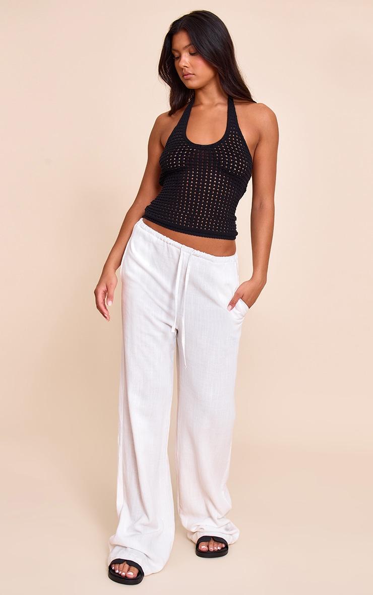 Black Crochet Halter Top Product Image