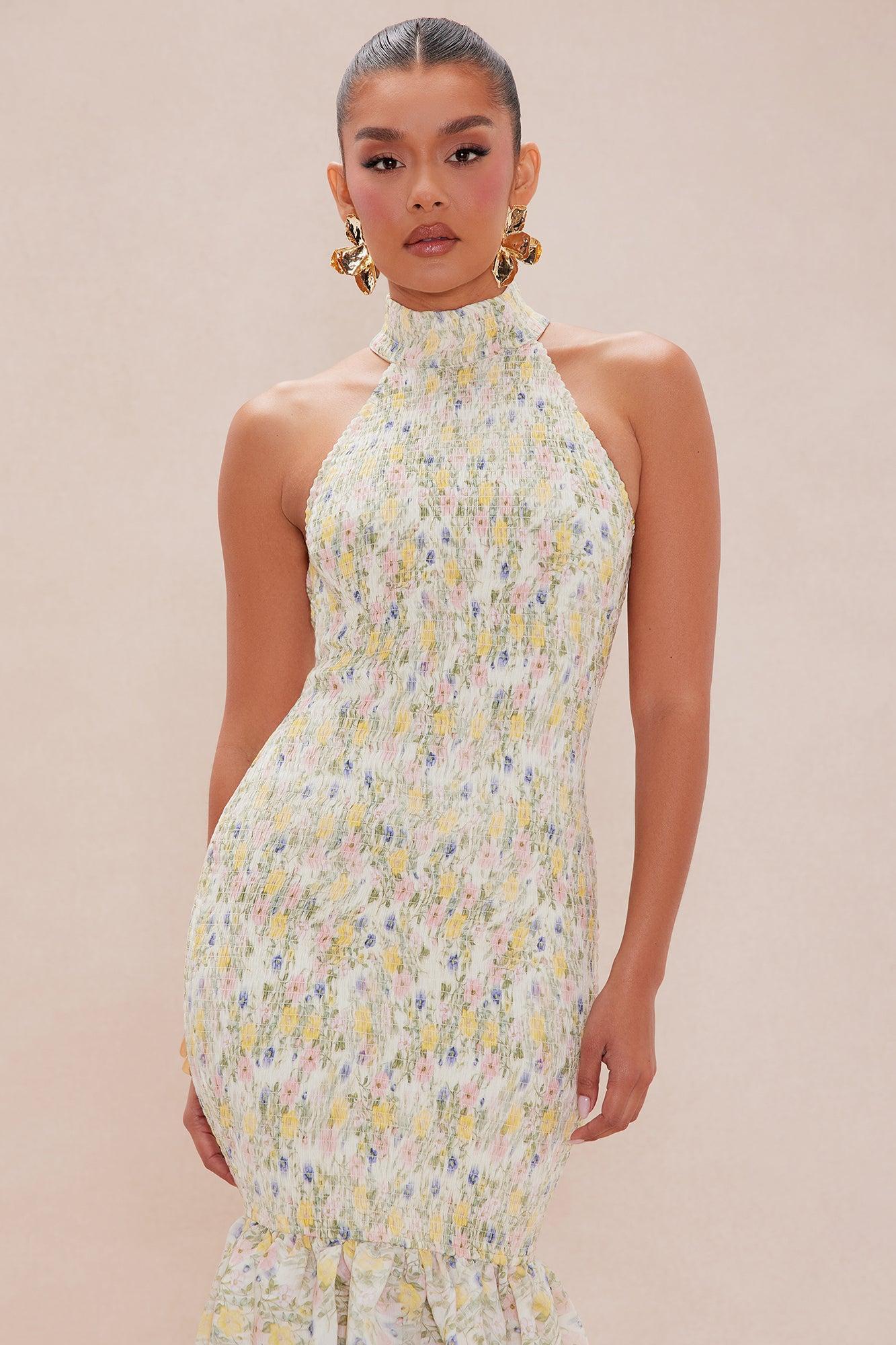 Ellen Smocked Maxi Dress - Cream/combo Product Image