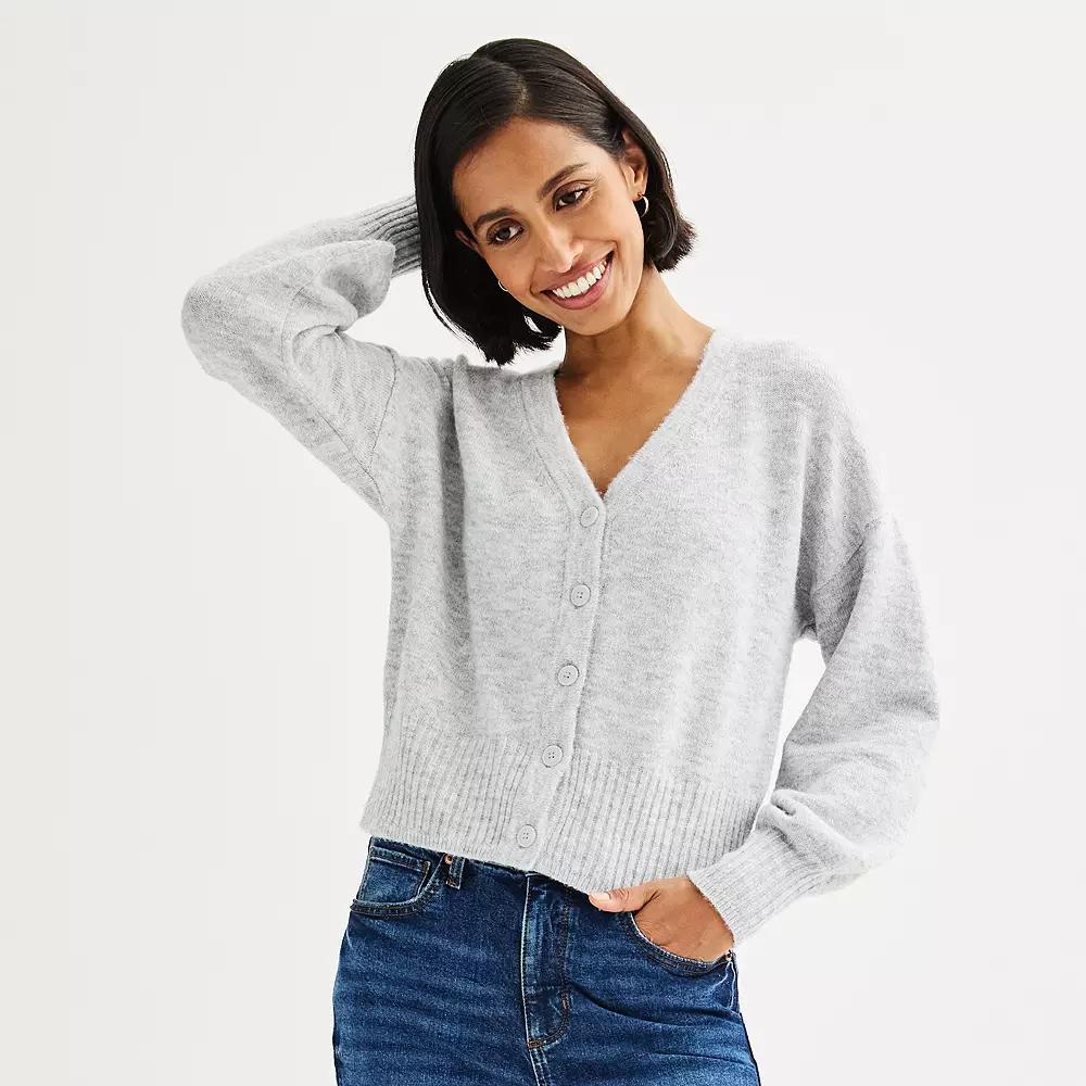 Women's Sonoma Goods For Life® Button Front Cardigan, Size: XXL, Gray Product Image