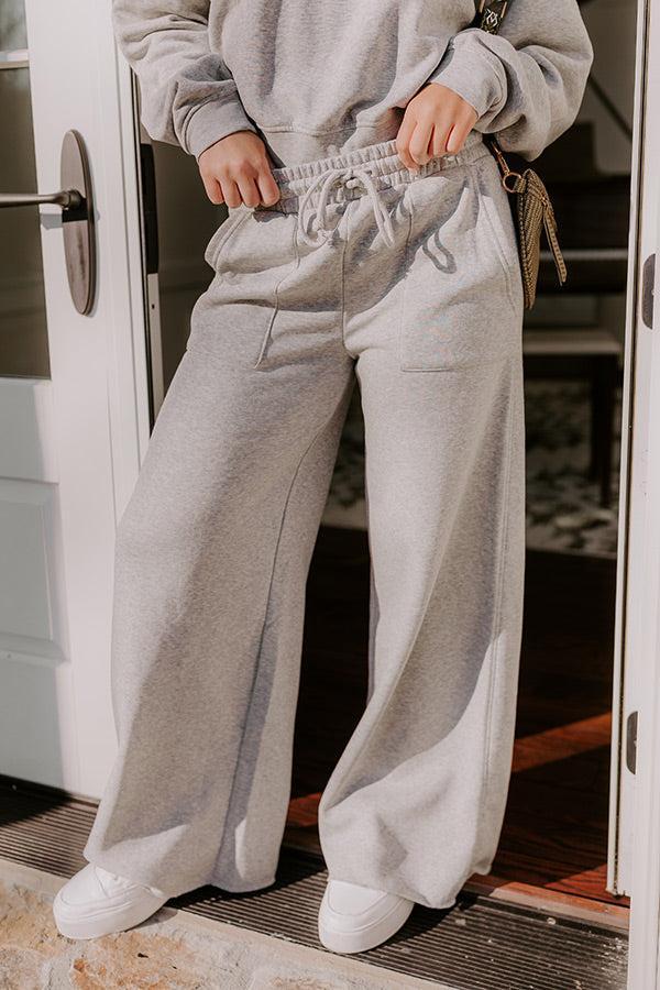 Cozy Lifestyle High Waist Vintage Wash Pants in Grey Product Image