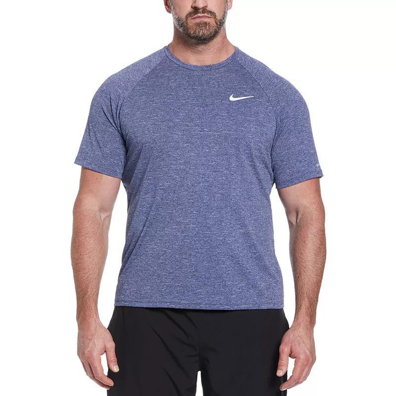 Big & Tall Nike Dri-FIT UPF 40+ Heathered Hydroguard Swim Top, Men's, Size: 2XB, Black Product Image