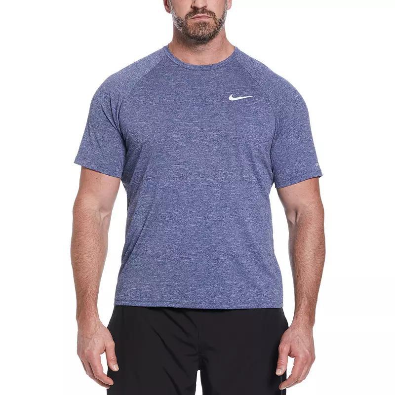 Big & Tall Nike Dri-FIT UPF 40+ Heathered Hydroguard Swim Top, Men's, Size: 2XB, Black Product Image