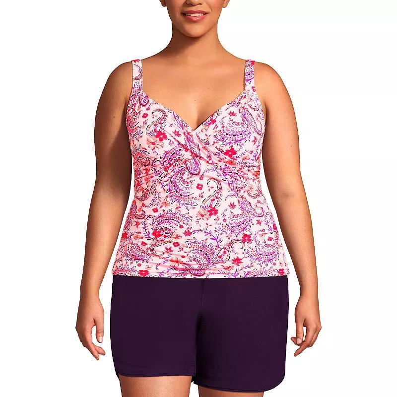 Plus Size Lands End UPF 50 Bust Enhancer DD-Cup Tankini Top, Womens Product Image