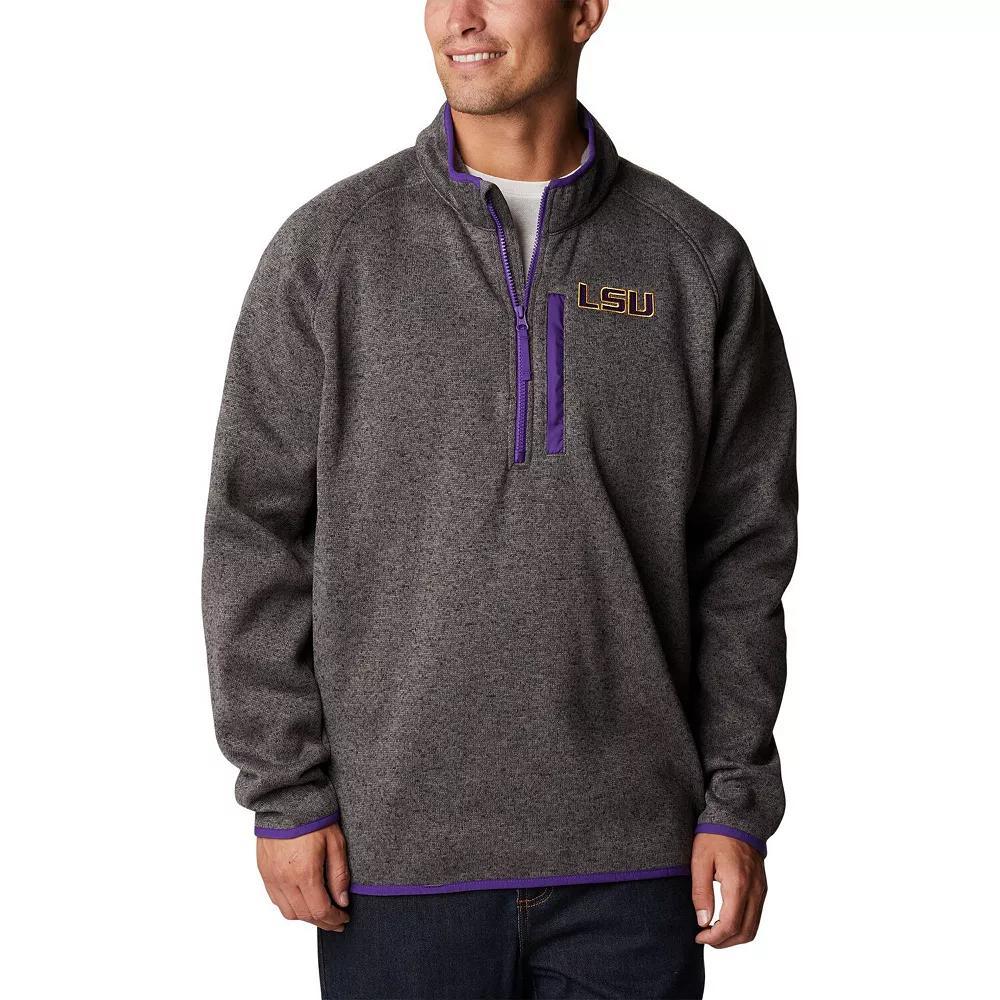 Men's Columbia Charcoal LSU Tigers Canyon Point Omni-Shield Raglan Half-Zip Top, Size: Large, Grey Product Image