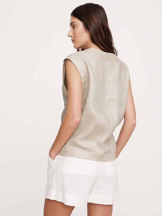 Linen V-Neck Top Product Image