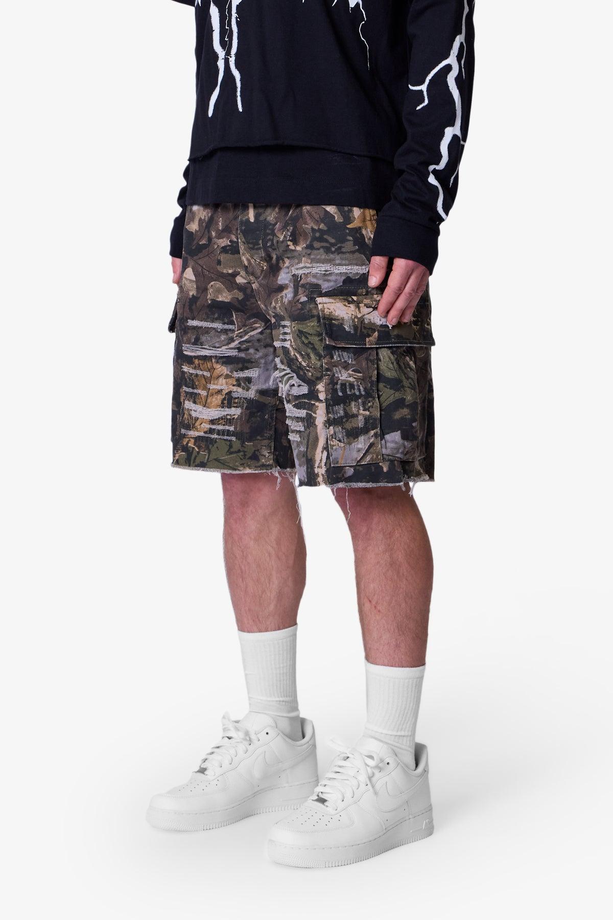 Distressed Cargo Shorts - Forest Camo Product Image