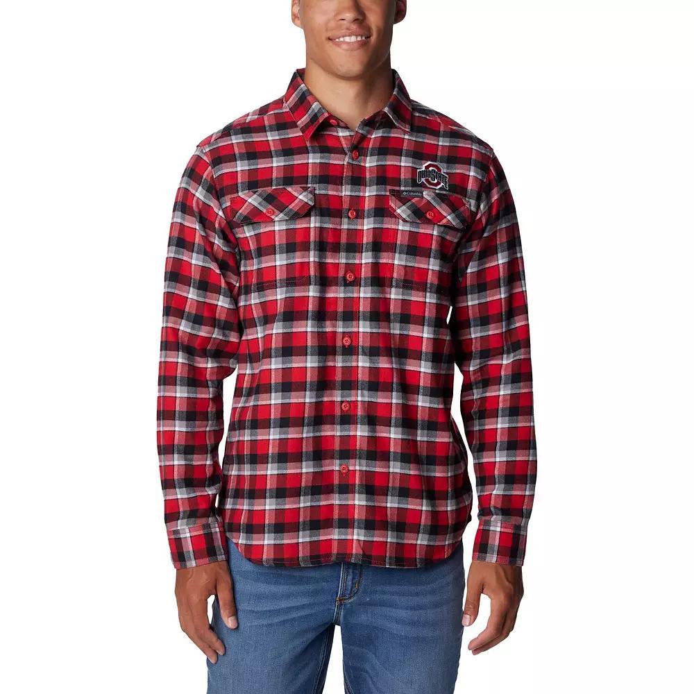 Columbia  Scarlet Ohio State Buckeyes Flare Gun Flannel Long Sleeve Shirt, Men's, Size: Medium, Red Product Image