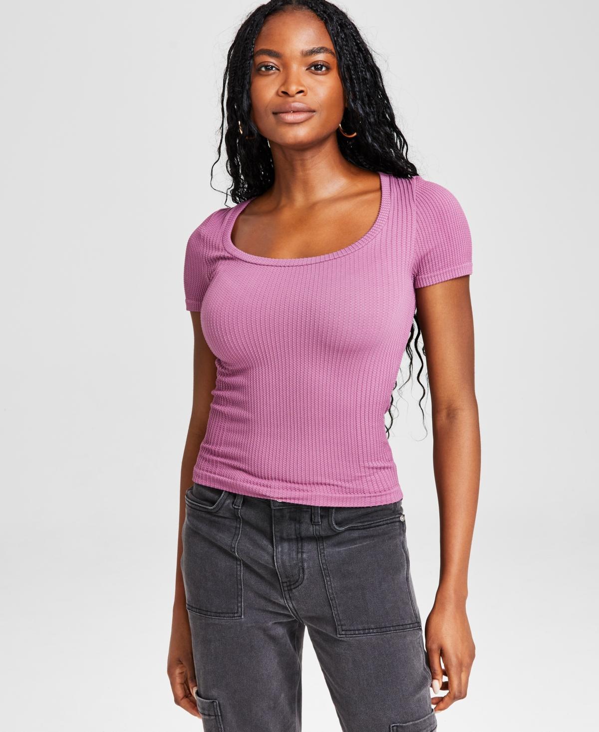 And Now This Womens Scoop-Neck Short-Sleeve Thermal Top, Created for Macys Product Image