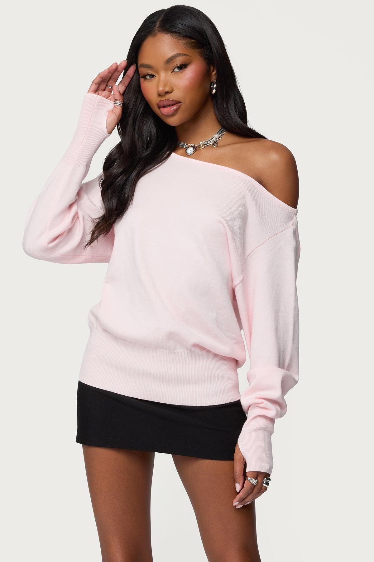 Off Shoulder Oversized Sweater Product Image