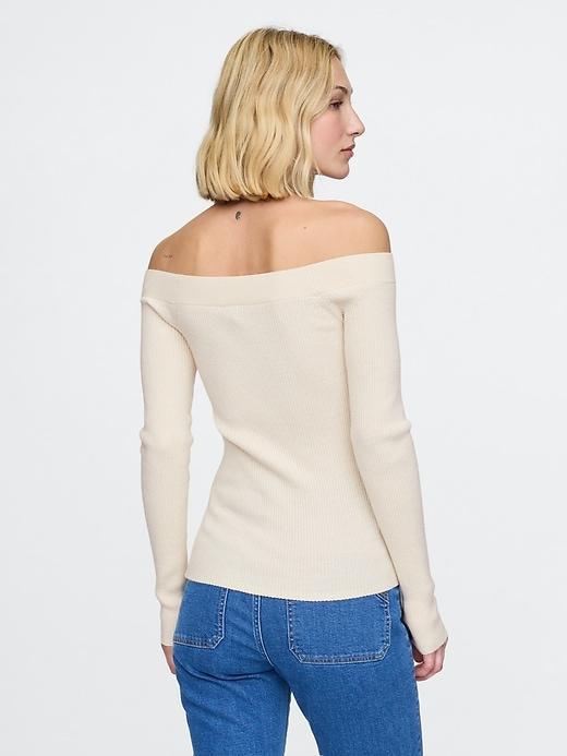 Off-Shoulder Sweater Top Product Image