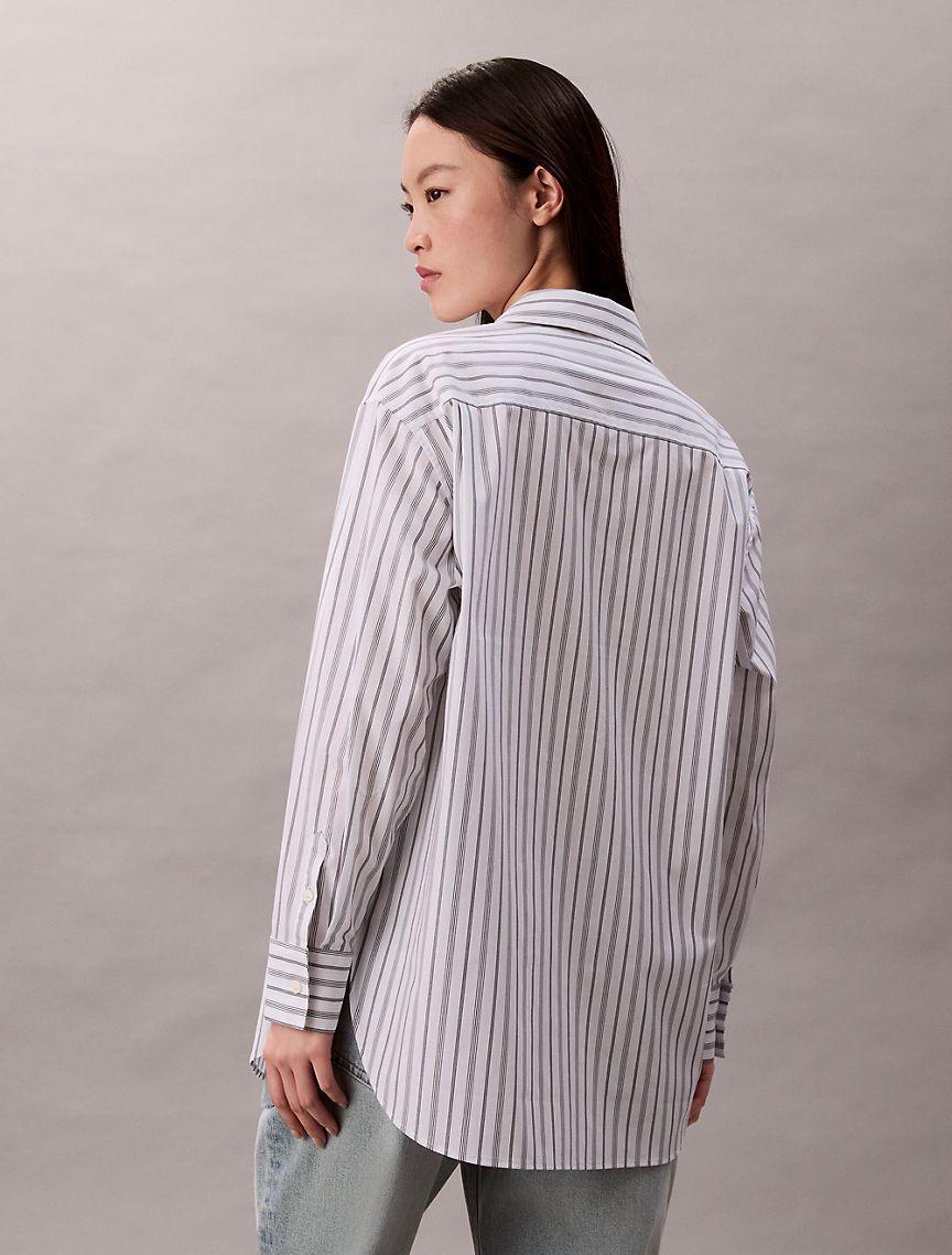 Poplin Striped Relaxed Button-Down Shirt Product Image