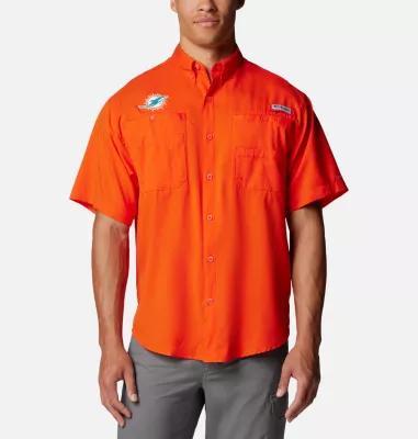 Columbia Mens PFG Tamiami Short Sleeve Shirt - Miami Dolphins- Product Image