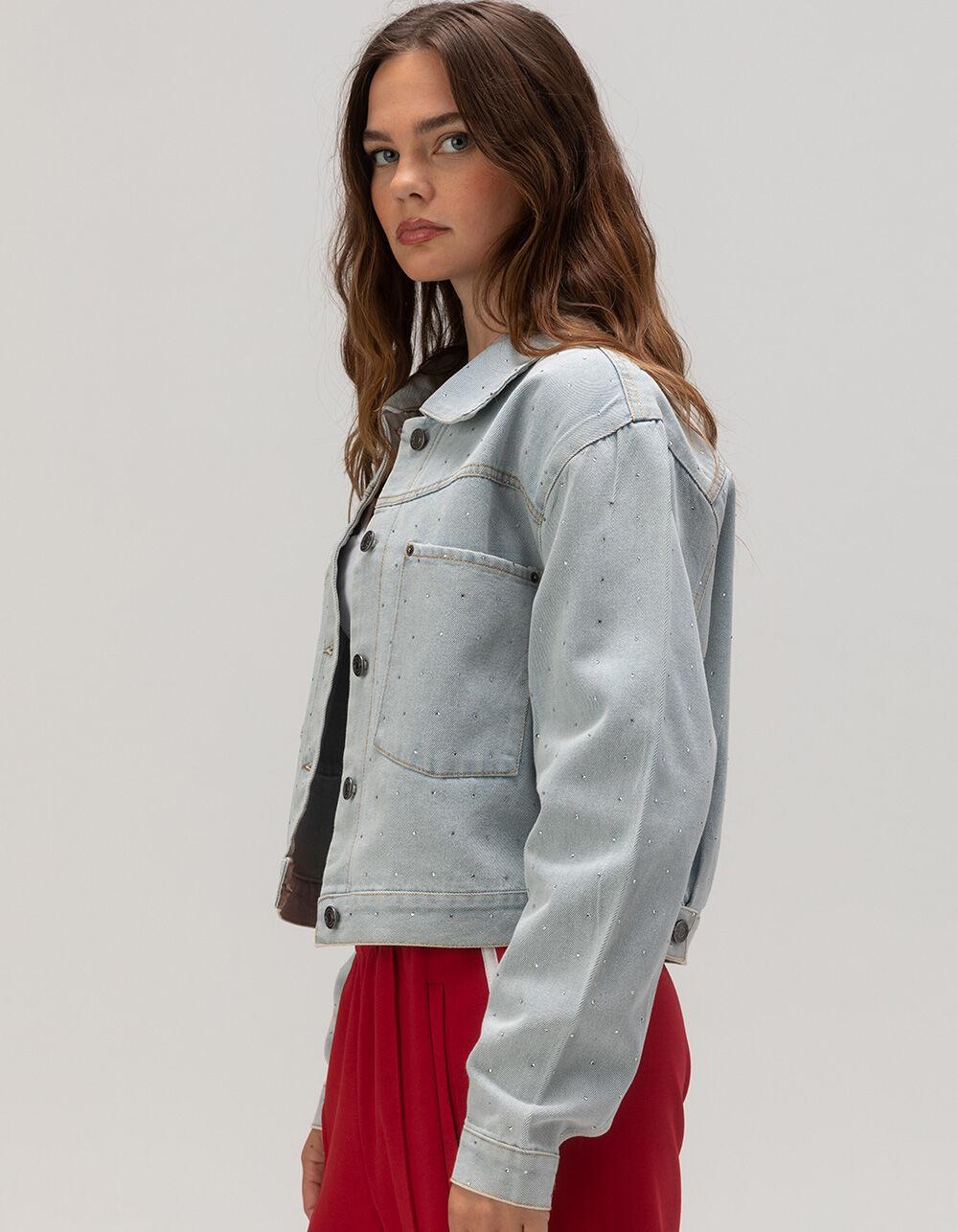 RSQ Womens Bling Jacket - LIGHT WASH Product Image