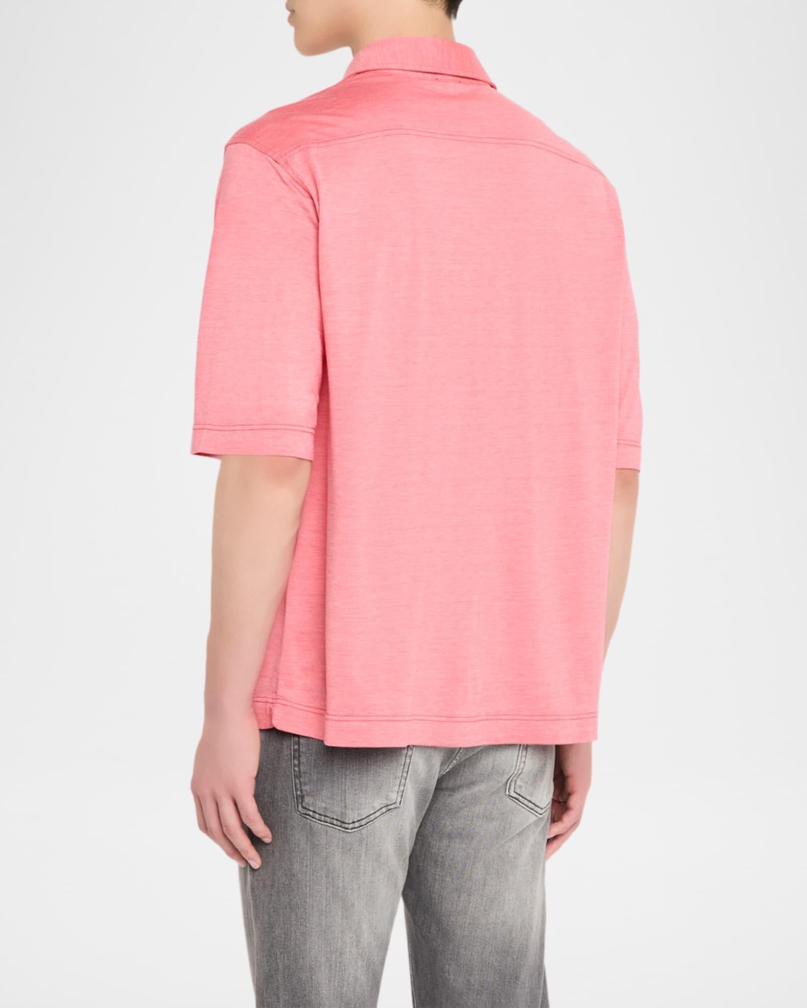 Men's Silk and Cotton Button-Front Overshirt Product Image