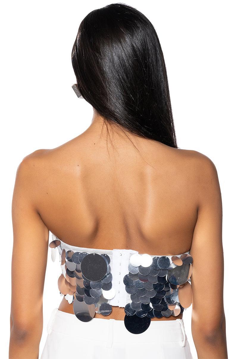 SEQUIN STRAPPY CROPPED TOP Product Image