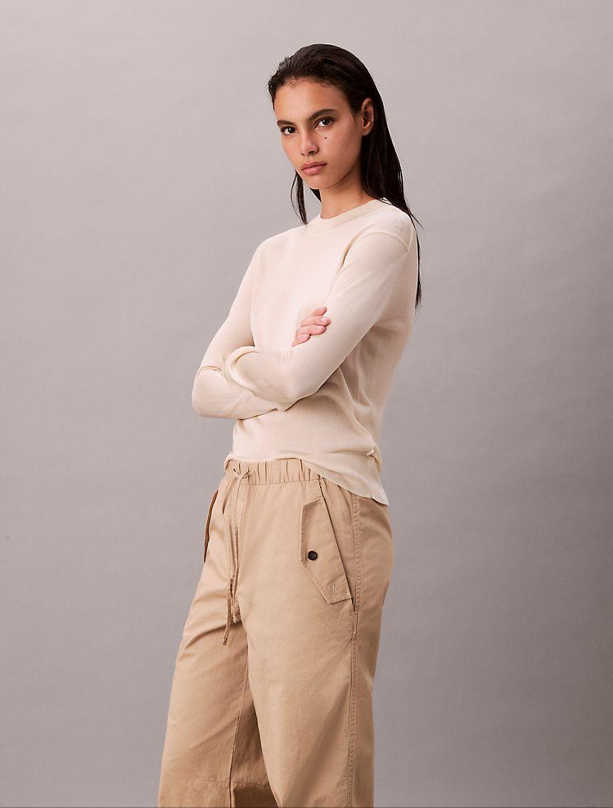Calvin Klein Womens Cotton Cargo Pants - Brown Product Image