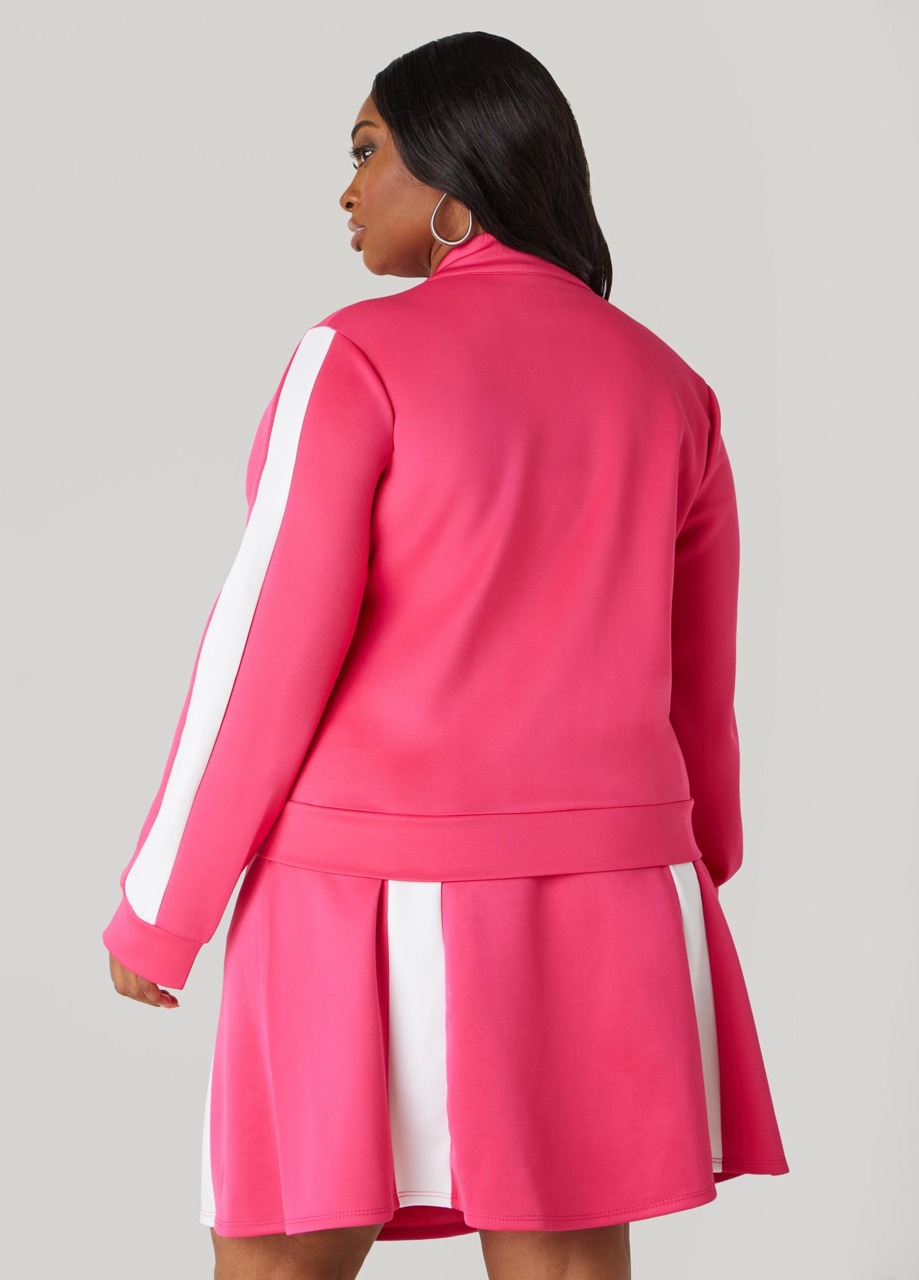 Plus Size Stripe Trimmed Track Jacket Ashley Stewart Product Image