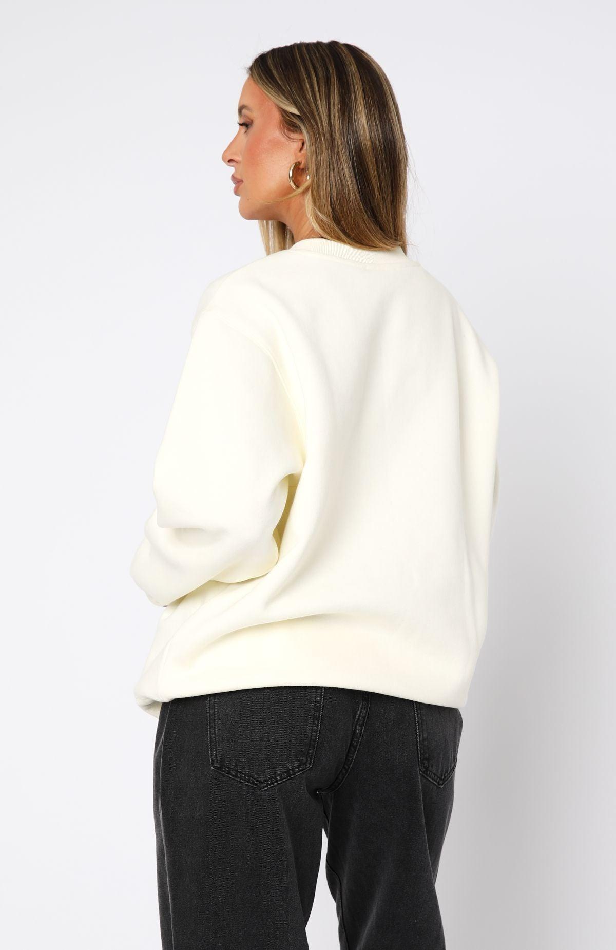 Cherry Swish Oversized Sweater Cream Product Image