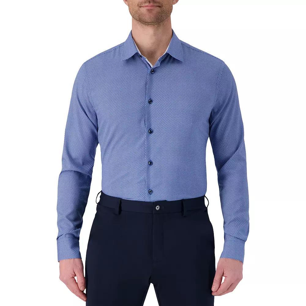 Men's Report Collection Slim-Fit Performance Dress Shirt, Size: 16-34/35, Royal Blue Geo Product Image