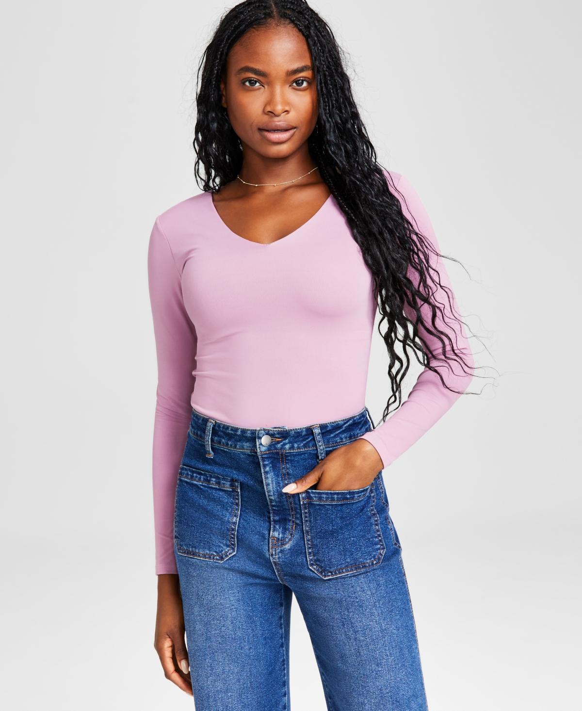 And Now This Womens Long-Sleeve V-Neck Bodysuit, Created for Macys Product Image