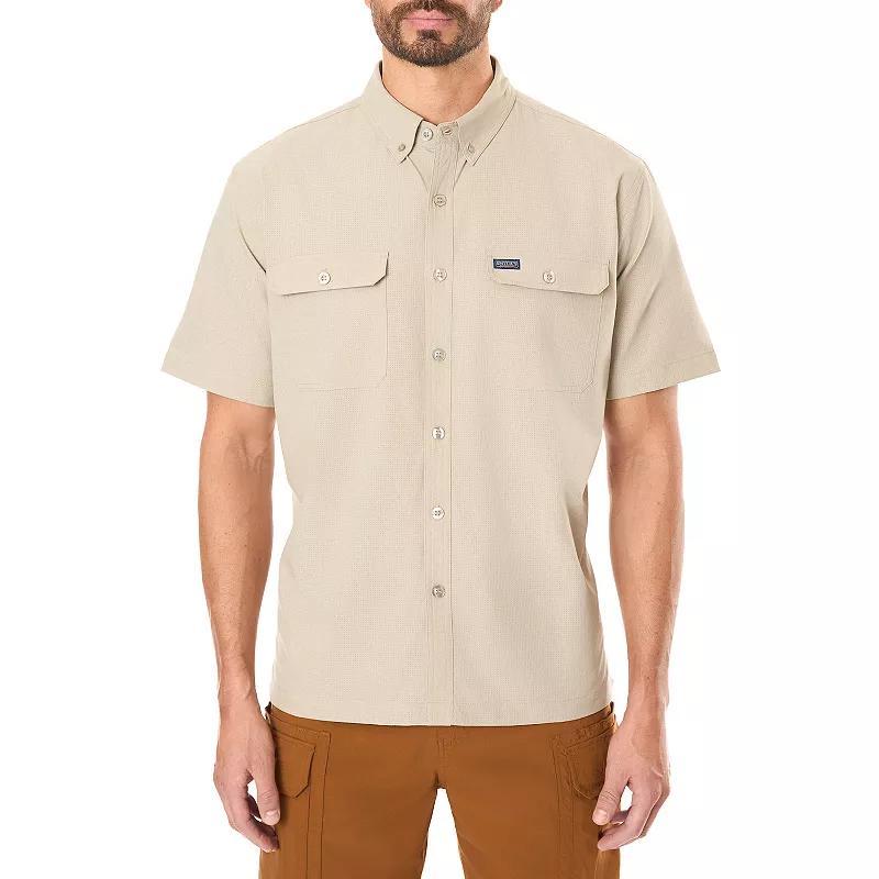 Big & Tall Smiths Workwear Short Sleeve Quick Dry Performance Shirt, Mens Light Green Product Image