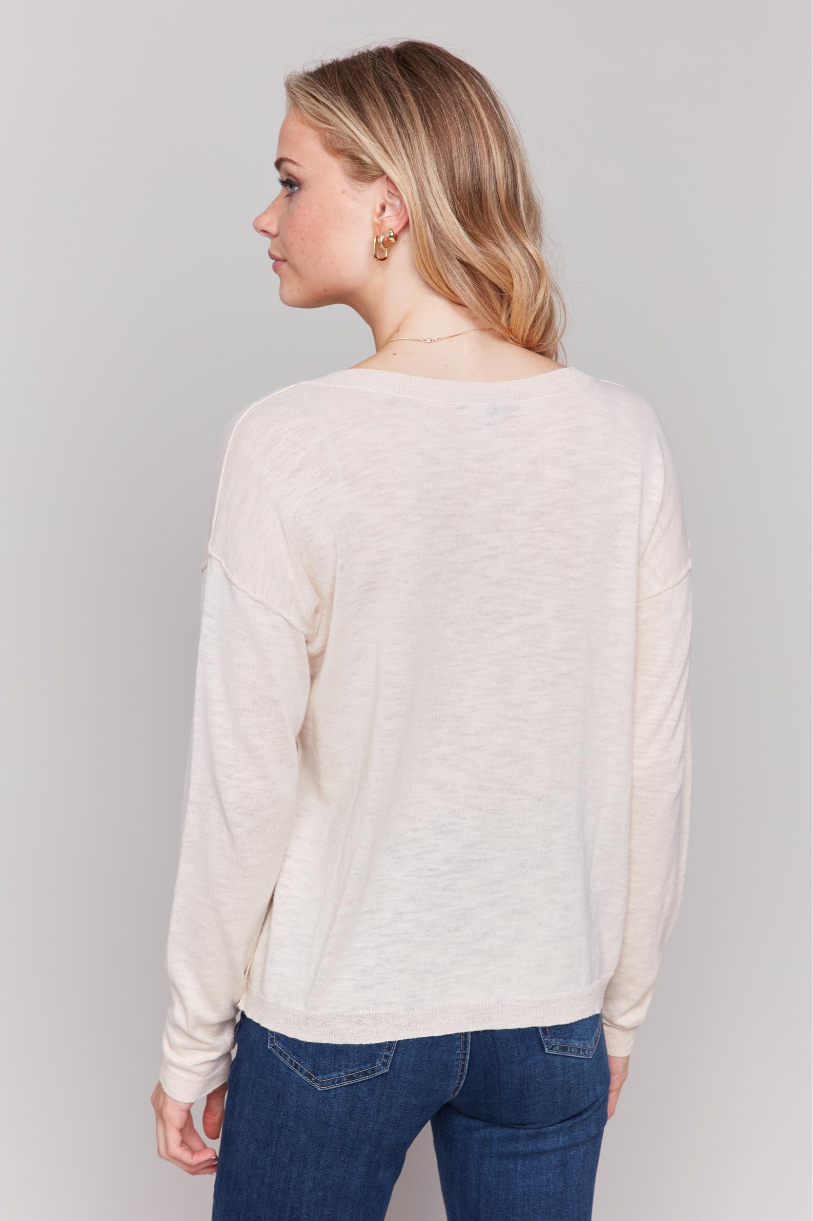 Oatmeal Embroidered Sweater Product Image