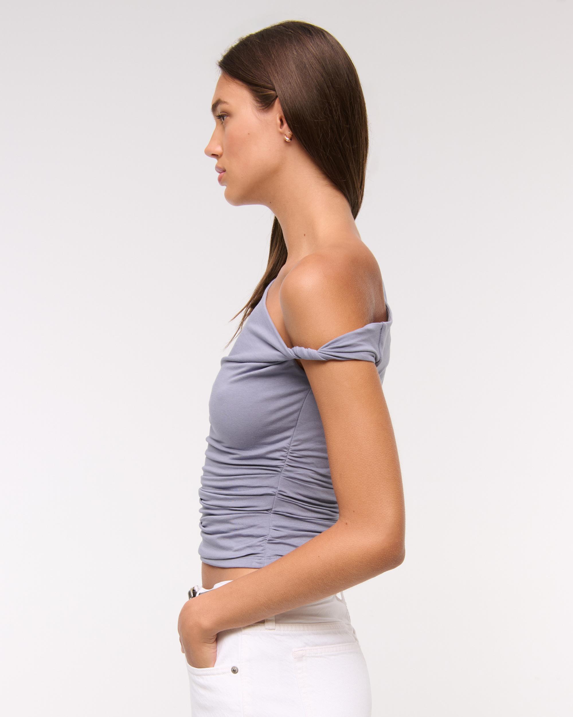 Asymmetrical Mesh Twist Top Product Image